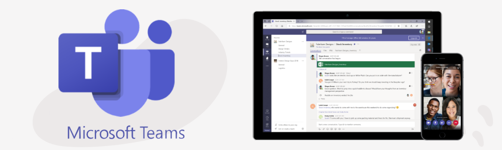 Microsoft Teams on laptop and mobile phone