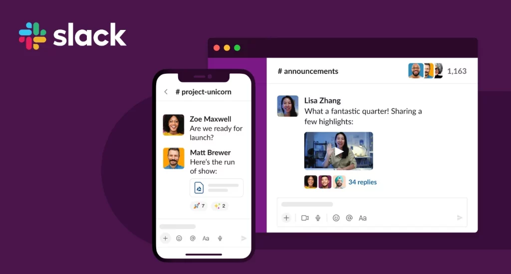 Using Slack for virtual team communication across desktop and mobile phone