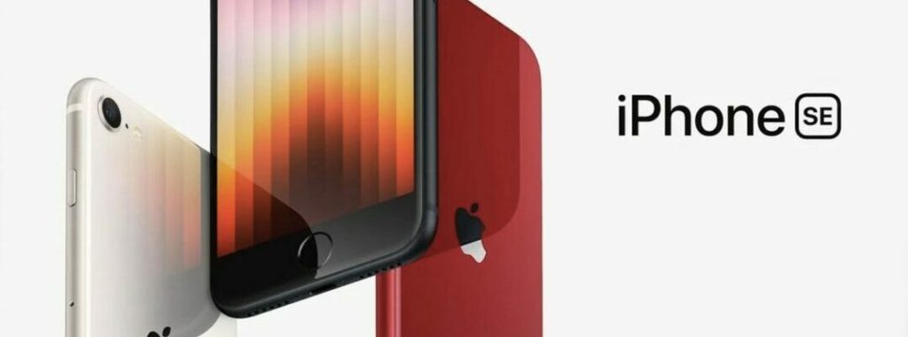 New Apple iPhone SE 2022 with 3 colour options banner