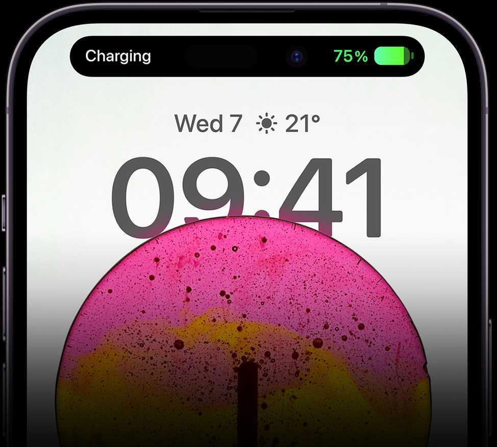 iOS 16 Apple Dynamic Island feature on unlocked smartphone