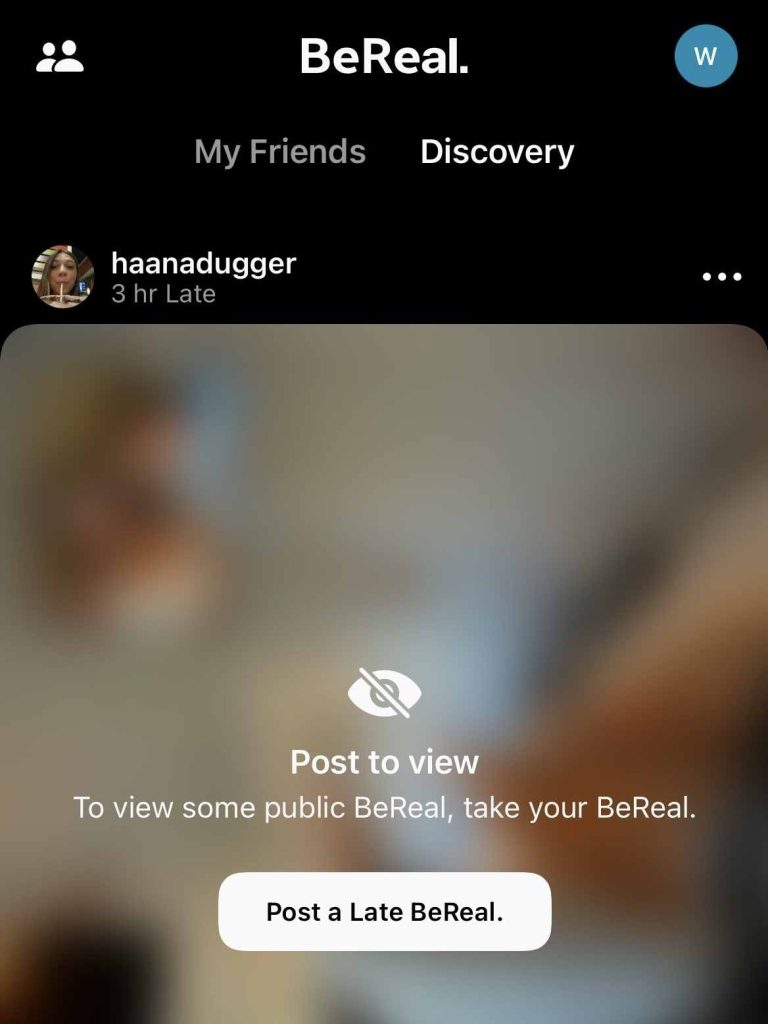 BeReal late post alert notification screenshot