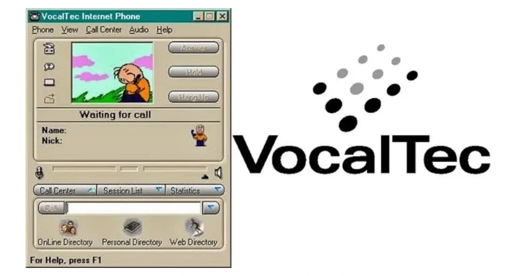 VocalTec VoIP business screenshot from the 1990s