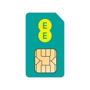 Cutout of EE Business SIM card deals with unlimited data