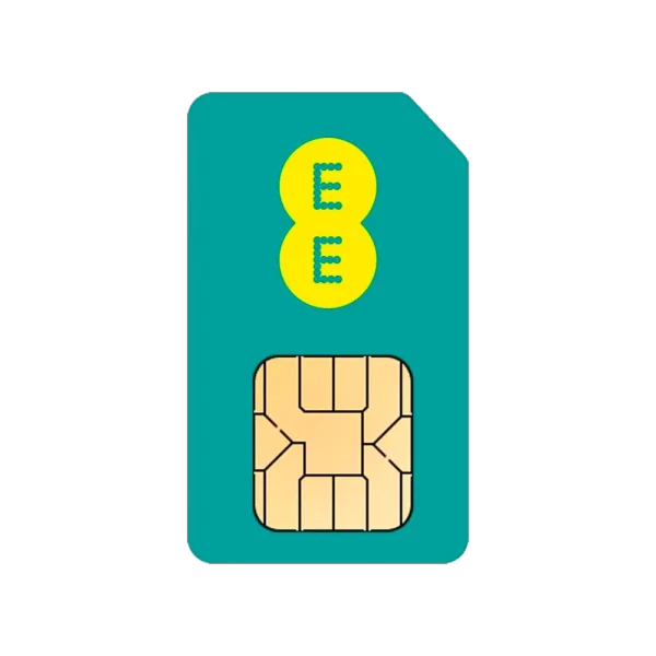 Cutout of EE Business SIM card deals with unlimited data