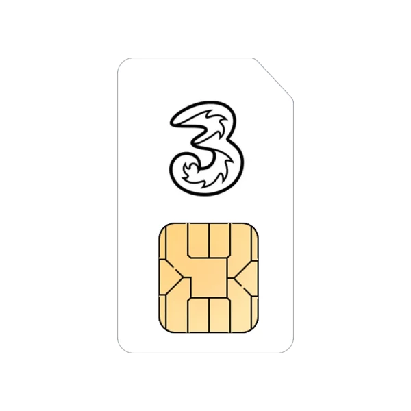 Cutout of Three Business SIM card only contract deal with Unlimited Data