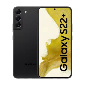 Cutout of Samsung Galaxy S22 Plus Phantom Black on clear background