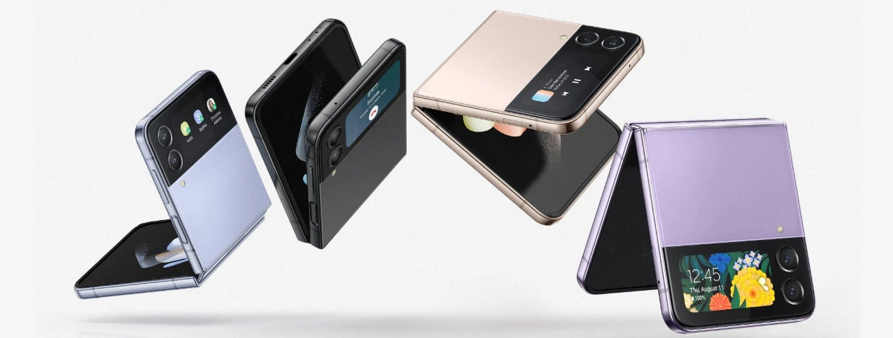 Folding Samsung smartphone models promotional image