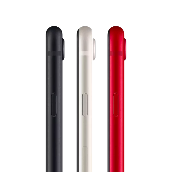 Side profile shot of iPhone SE 2022 in all colours