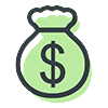 Money bag icon cutout