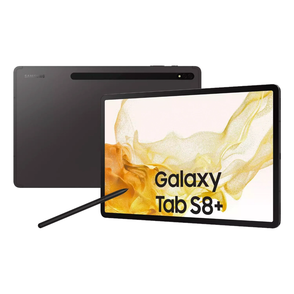 Product image cutout for Samsung Galaxy Tab S8 Plus business deals in Graphite Black with S-Pen stylus