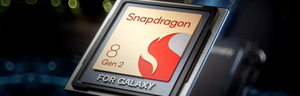 Close up shot of Snapdragon 8 Gen 2 chipset for Samsung Galaxy smartphones