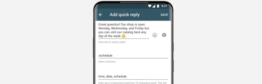 Whatsapp for Business - Quick Replies