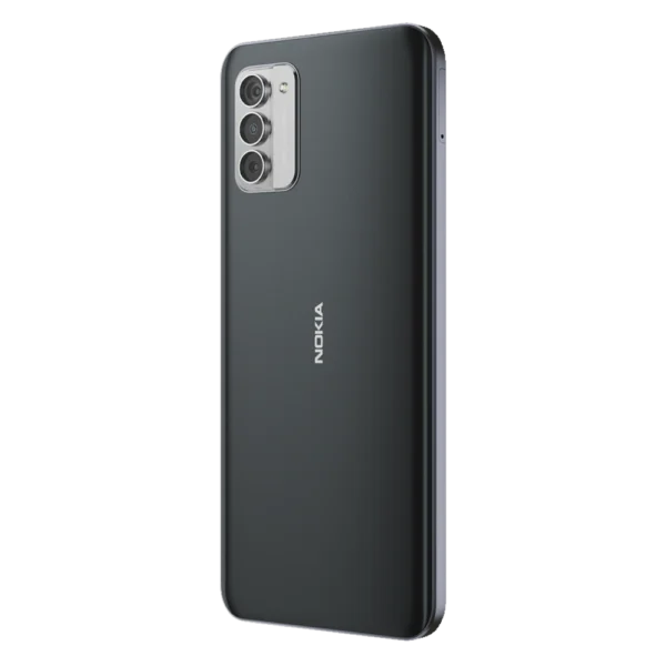 Black Nokia G42 5G side profile shot with triple camera system