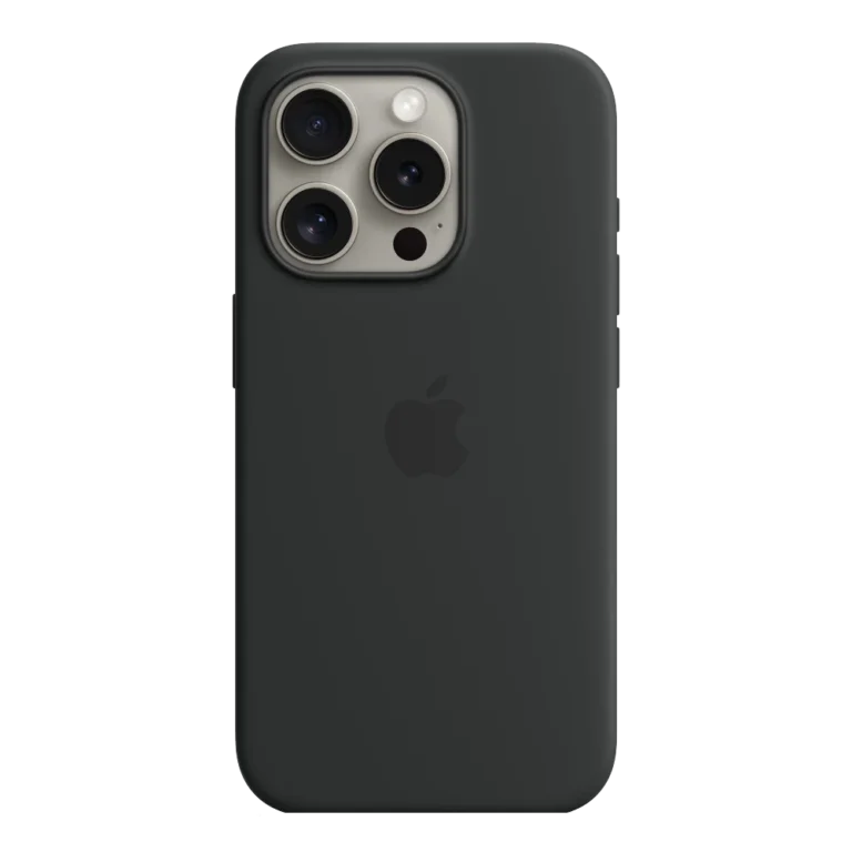 Official Apple iPhone 15 Pro Max silicone case in black