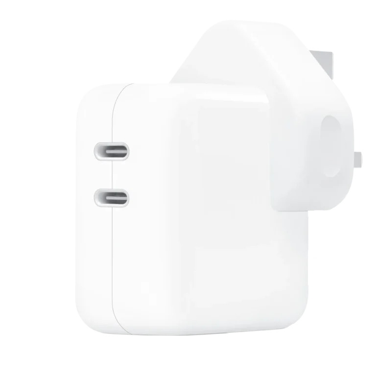 Apple charger 35W dual USB-C port power adapter in white