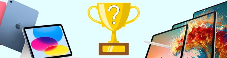 Best tablets for business 2024 hero image with Samsung S9, S9 Plus, and Ultra models alongside iPad models