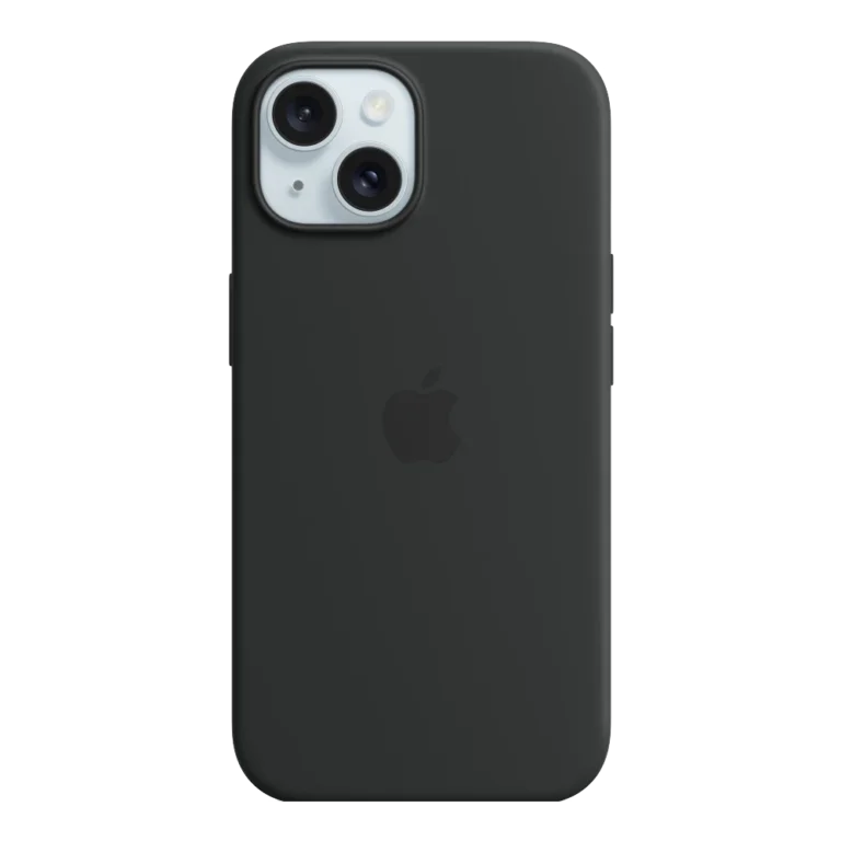 Official Apple iPhone 12/13/14/15 Plus silicone case in black