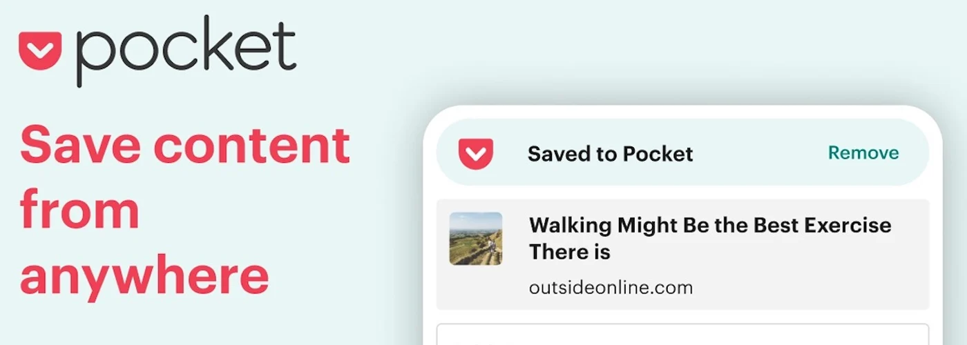 Pocket content management promotional banner