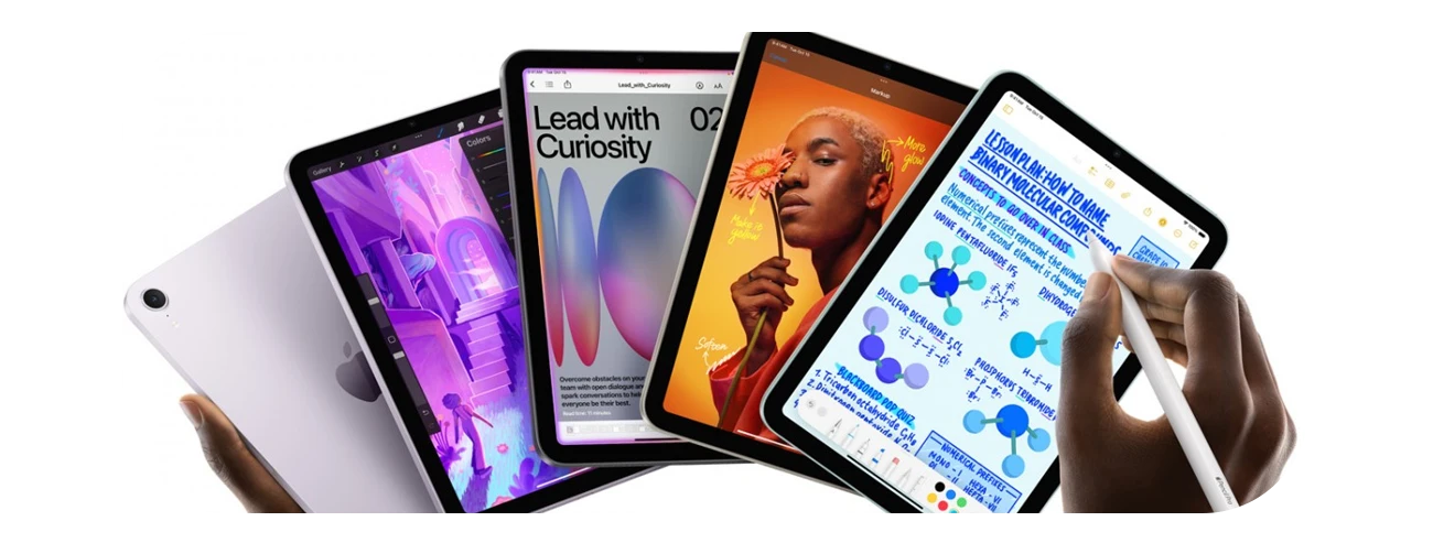 Row of Apple iPad Mini (2024) models