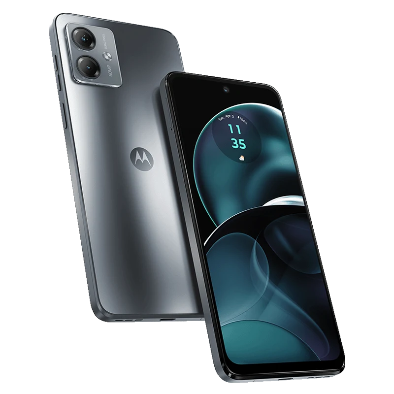 Motorola G14 4G Steel Grey Front and back side