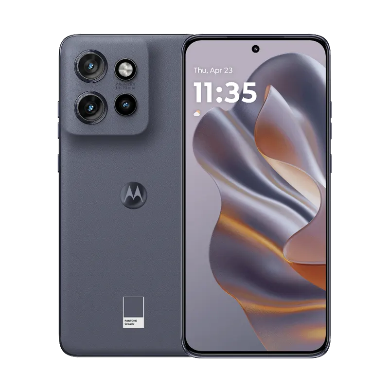 Front & rear side of Motorola Edge 50 Neo in Grisaille Grey/Black colour