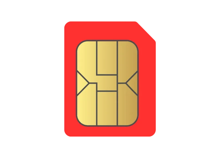Cutout of red Business SIM card