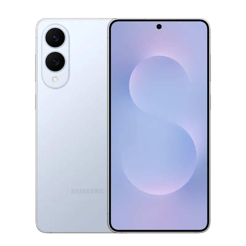 Samsung Galaxy S25 Edge Titanium IcyBlue Front and back business