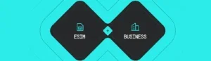 Banner with two squares showing what is an eSIM guide