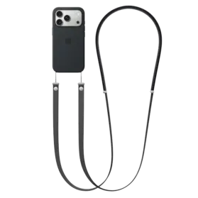 Cutout of Apple iPhone crossbody strap in Black