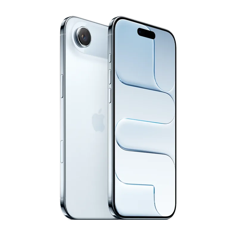 Front & rear side of Apple iPhone Air in Sky Blue
