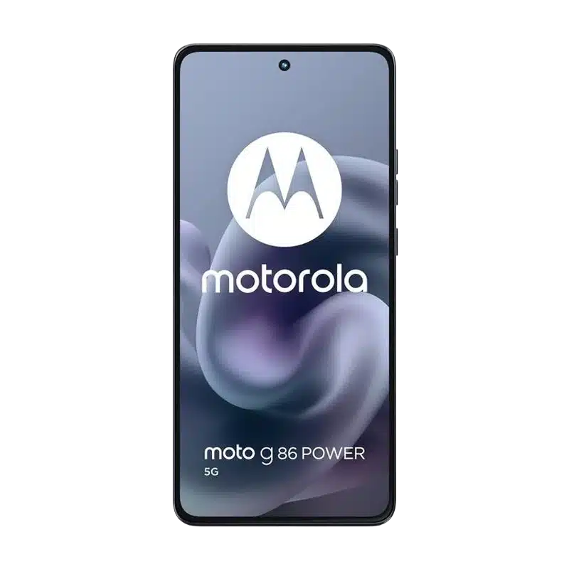 Full frontal display of the Motorola G86 Power, featuring a modern punch-hole selfie camera and a high screen-to-body ratio.