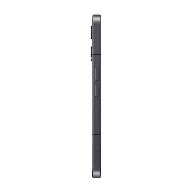 Profile view of the Nothing Phone (3) in Black, emphasizing its flat sides, slim metal frame, and volume/power buttons.