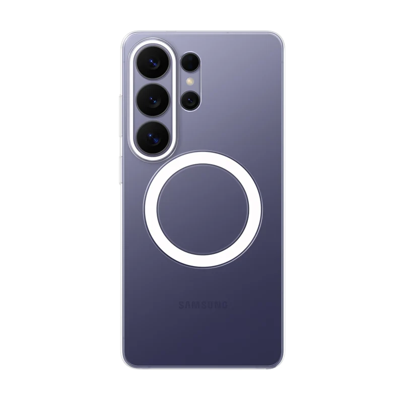 Samsung Galaxy S26 back on colour violet with clear magnet case