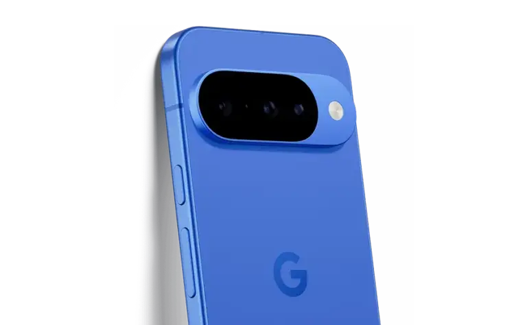 Cutout of Google Pixel 10 in blue