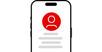 A smartphone displaying a user profile icon.