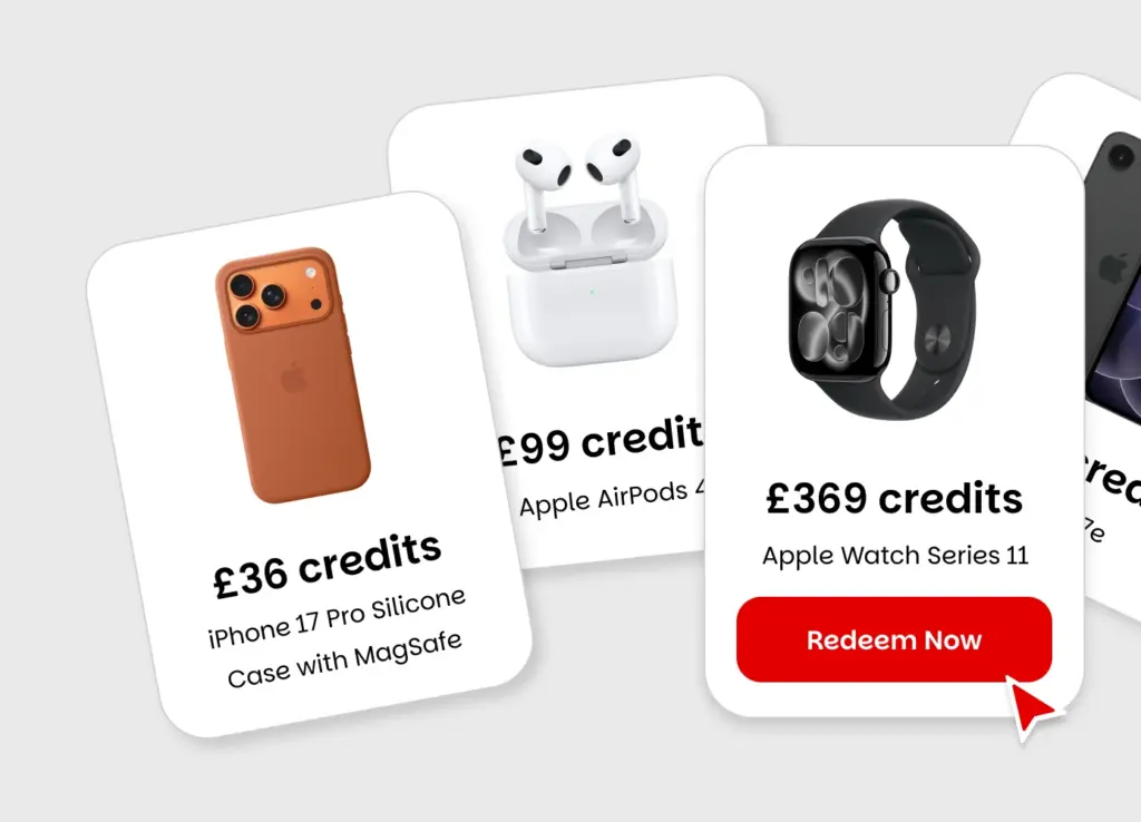 Different freebies available with loyalty points