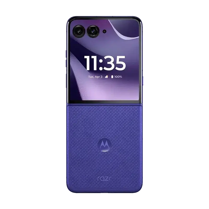 Rear shot of Motorola Razr 70 Ultra Pantone in Orient Blue