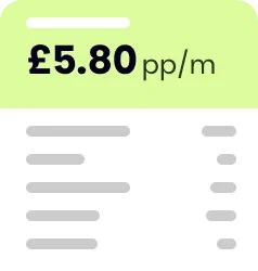 Illustration of a mobile plan document showing £5.80 per month