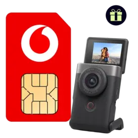 Vodafone SIM Unlimited + FREE Canon PowerShot V10 gift