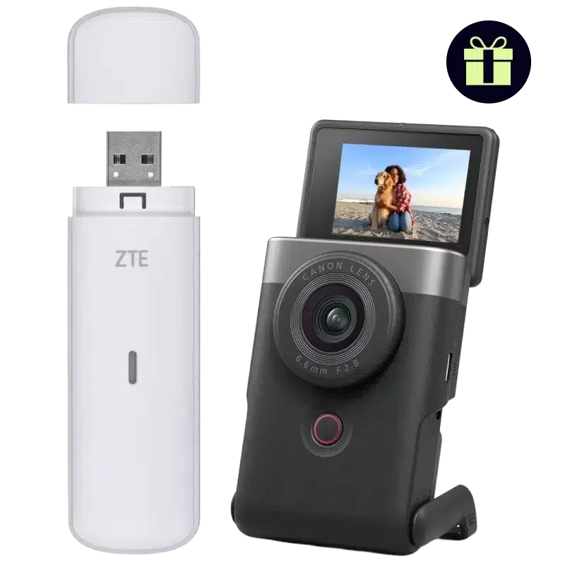 ZTE MF833N + FREE Canon PowerShot V10 Vlogging Camera