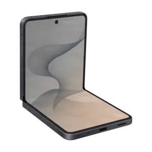 Half folded Galaxy Z Flip8 in graphite grey
