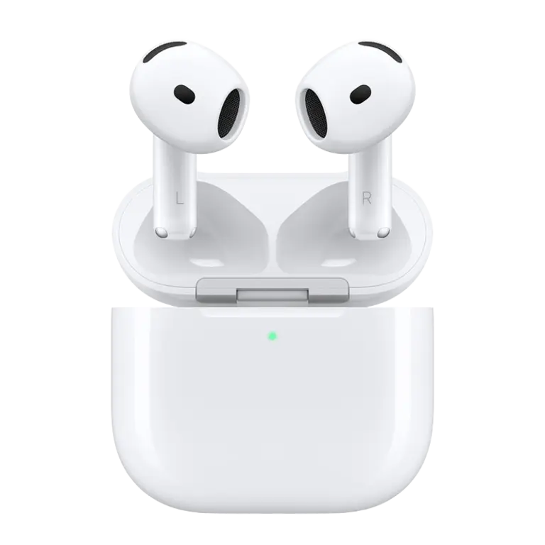 White Apple Airpods 5 (5th-gen) earphones with wireless charging case
