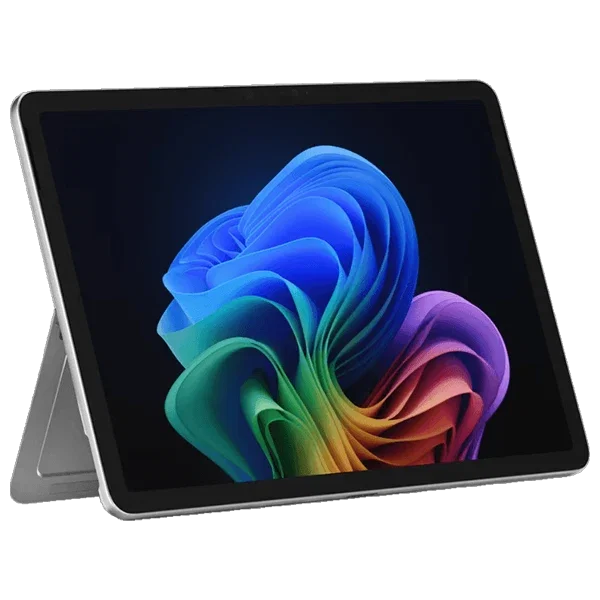 Microsoft Surface Pro 12th Edition in tablet mode with unlocked display and stand